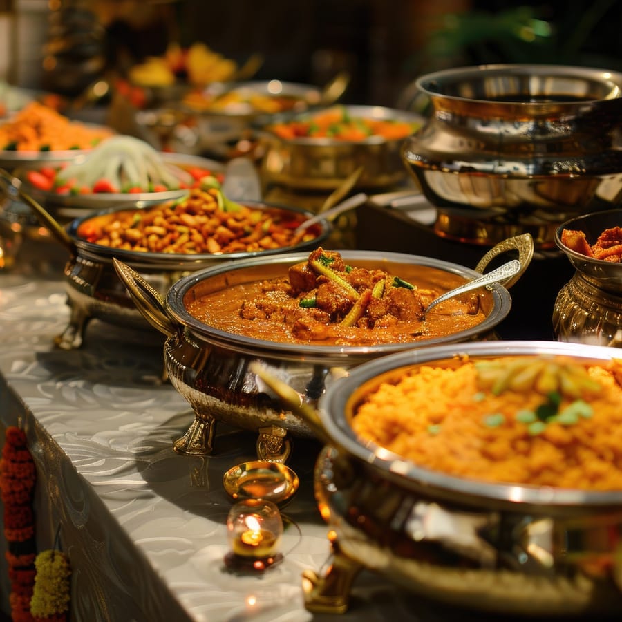 Catering dishes from The Adyar Cafe